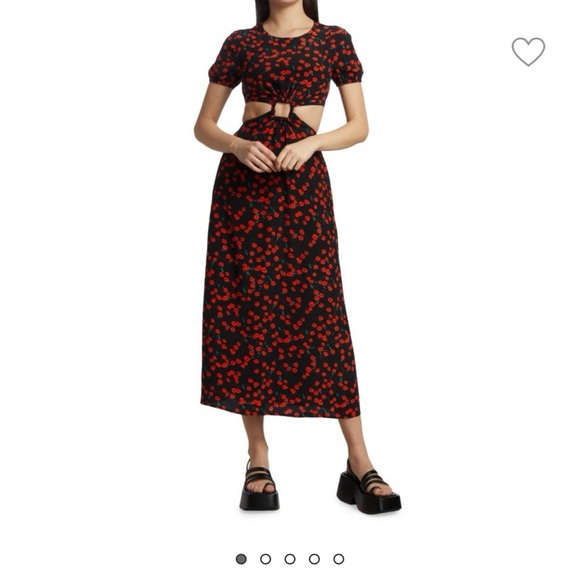STAUD NWT Calypso Poppy Cut-Out Dress - Picture 2 of 7